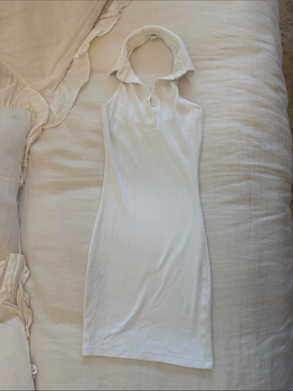 White Halter Mini Dress